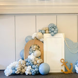 152 Pcs Dusty Blue Sand White Balloon Arch Kit Garland Decor