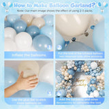 152 Pcs Dusty Blue Sand White Balloon Arch Kit Garland Decor
