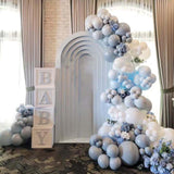 141 Pcs Dusty Blue Balloon Arch Kit Pastel Blue Garland Decor