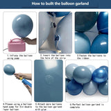 Dusty Blue Double Stuffed Balloon Arch Kit Blueberry Garland Decor
