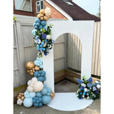 134 Pcs Dusty Blue Balloon Arch Kit Ivory White Gold Garland Decor