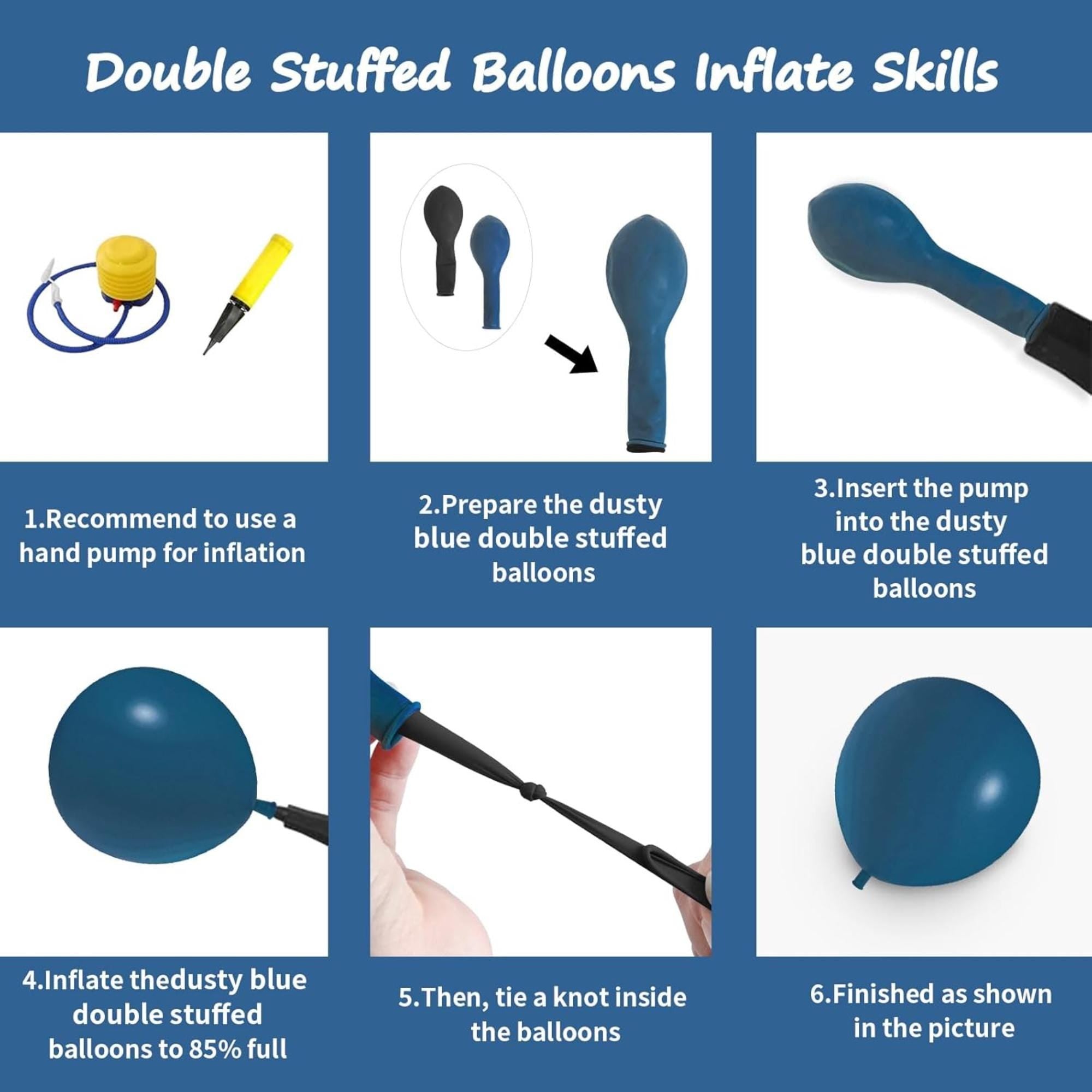 Double Stuffed Dusty Blue Balloon Arch Kit Dark Slate Blue Party Decor Set