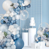 Dusty Blue Balloon Arch Kit 113 Pcs Haze Blue Sand White Party Decor Set