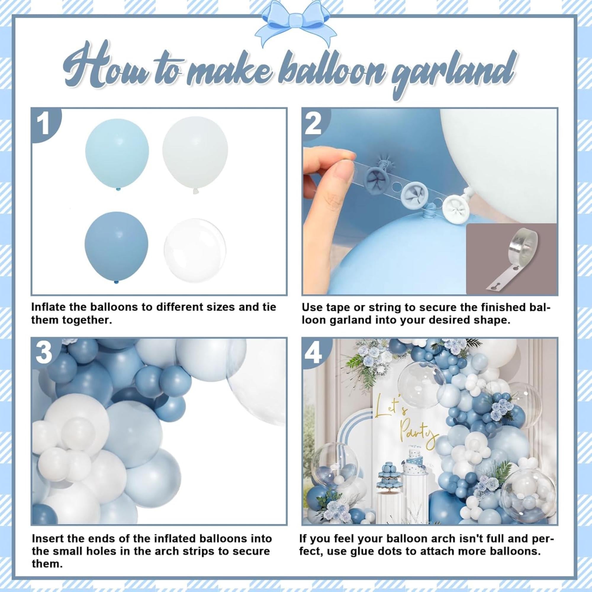 Dusty Blue Balloon Arch Kit 113 Pcs Haze Blue Sand White Party Decor Set