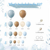 Dusty Blue Brown Balloon Arch Kit 154 Pcs Neutral Bear Baby Shower Decor Set