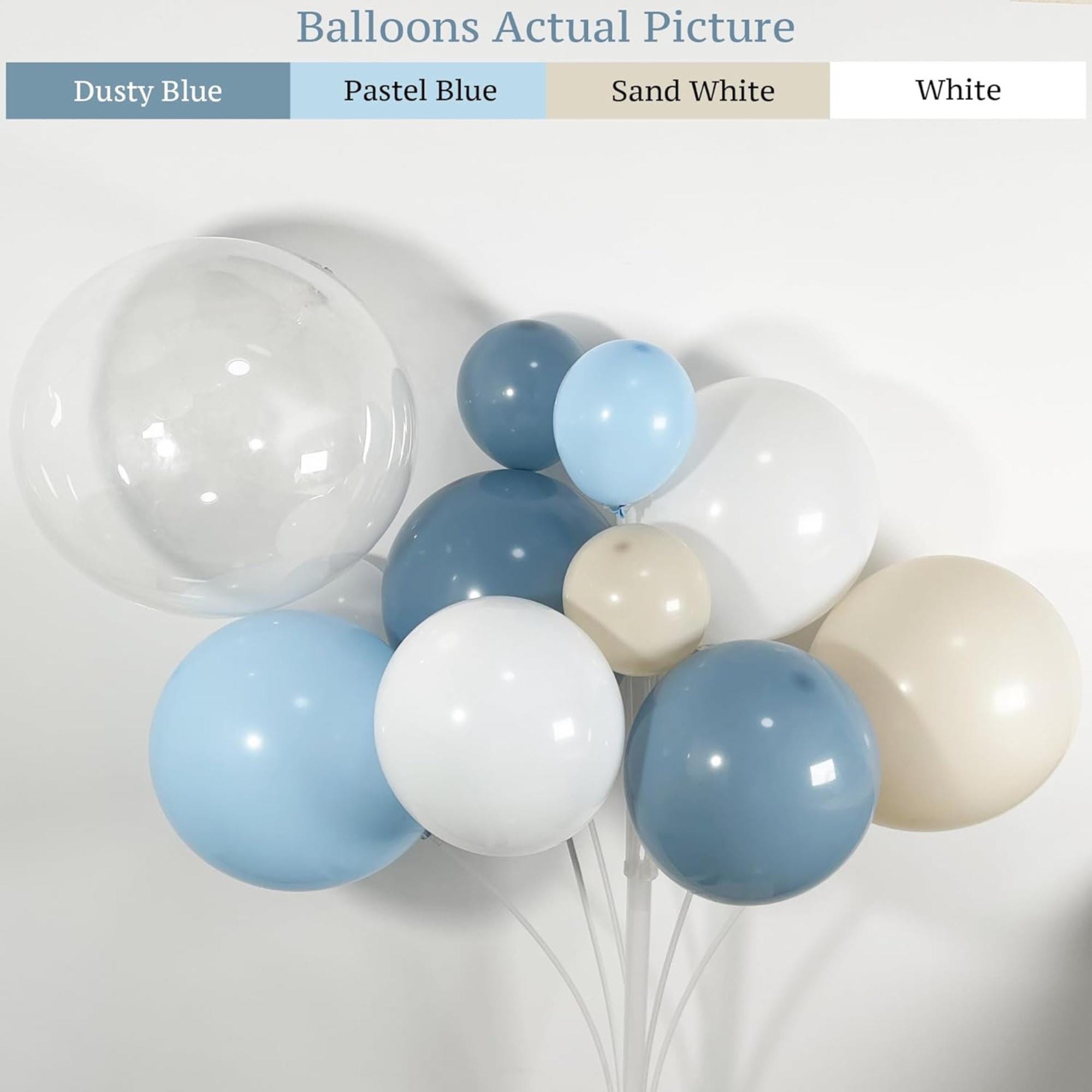 Dusty Blue Balloon Arch Kit 147 Pcs Light Blue Sand White Party Decor Set