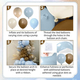 Blue Brown Balloon Arch Kit 114 Pcs Dusty Blue Bear Baby Shower Decor Set