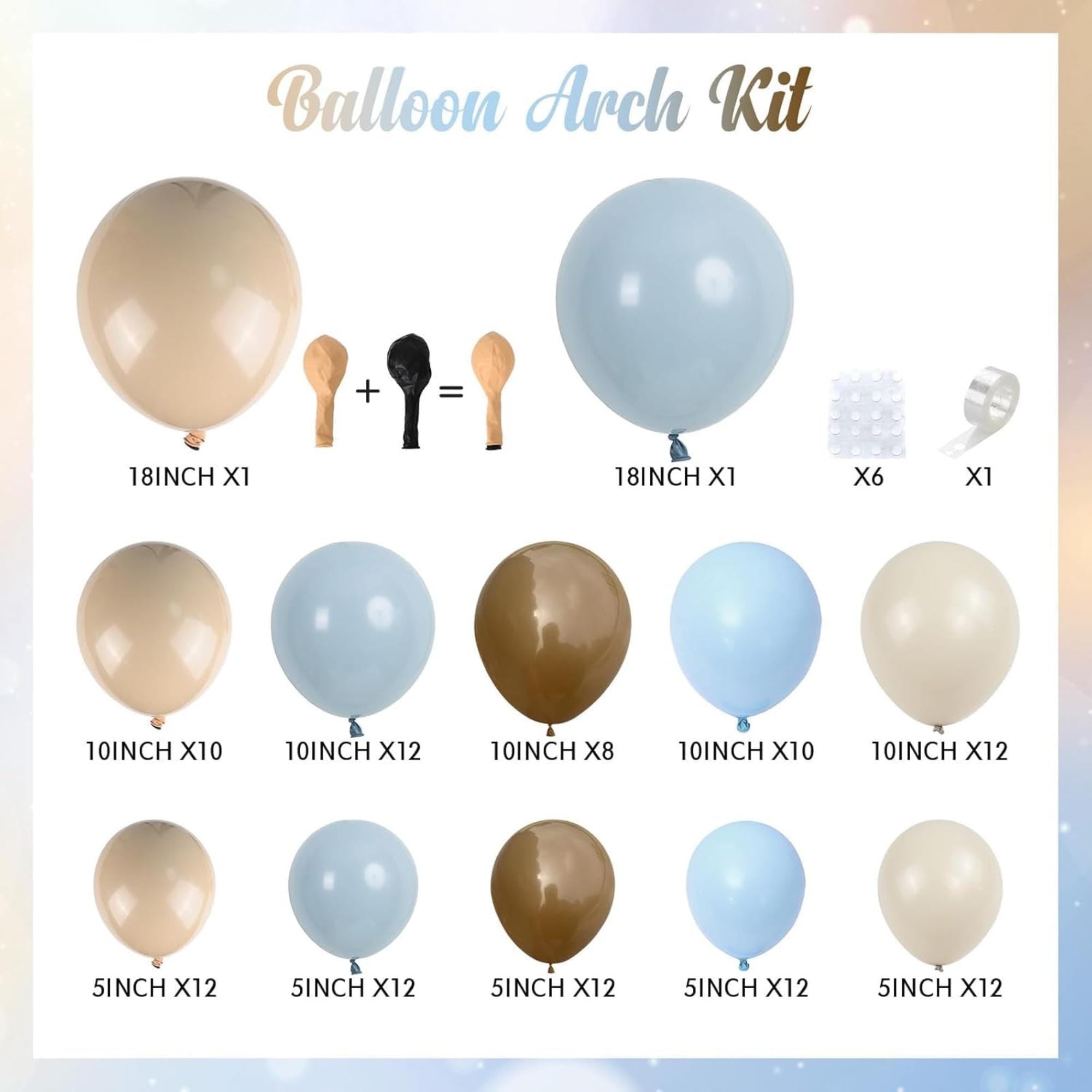 Blue Brown Balloon Arch Kit 114 Pcs Dusty Blue Bear Baby Shower Decor Set