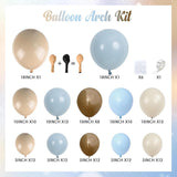 Blue Brown Balloon Arch Kit 114 Pcs Dusty Blue Bear Baby Shower Decor Set