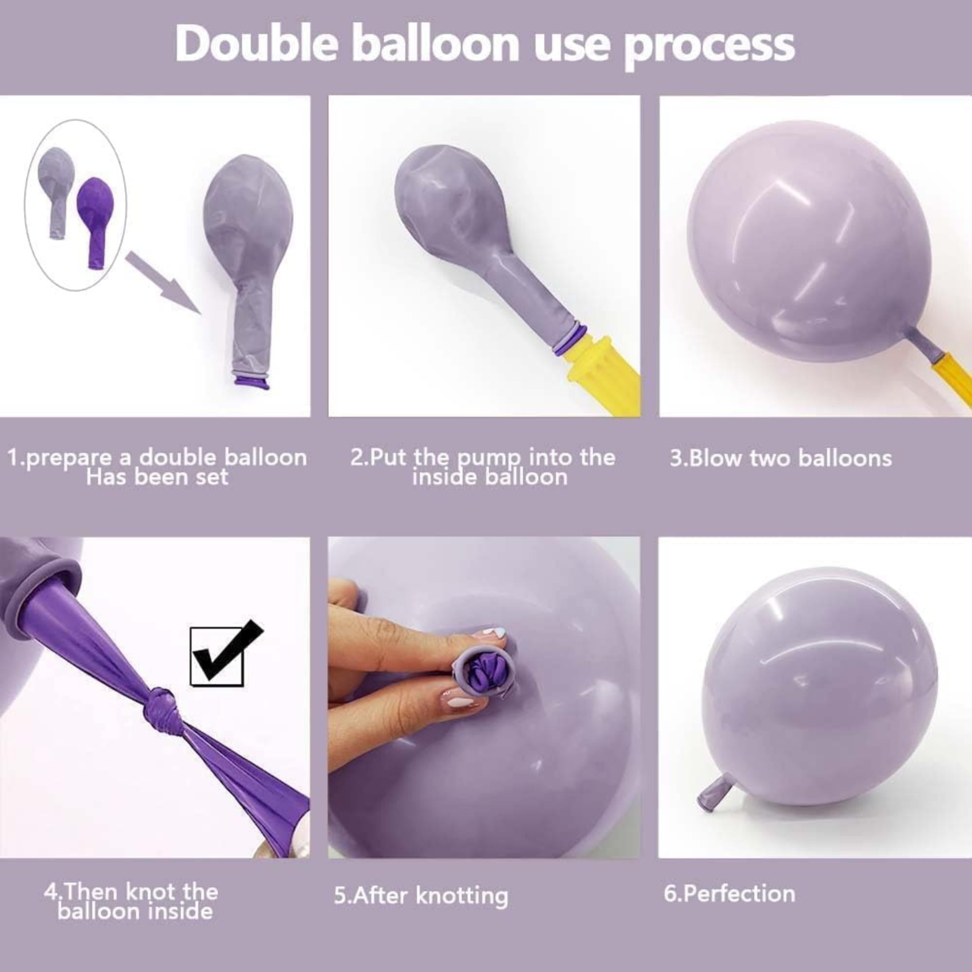 Purple White Balloon Arch Kit Lilac Pearl Double Stuffed Party Decor Set
