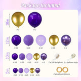 Purple Gold Balloon Arch Kit Lavender Lilac Princess Party Decor