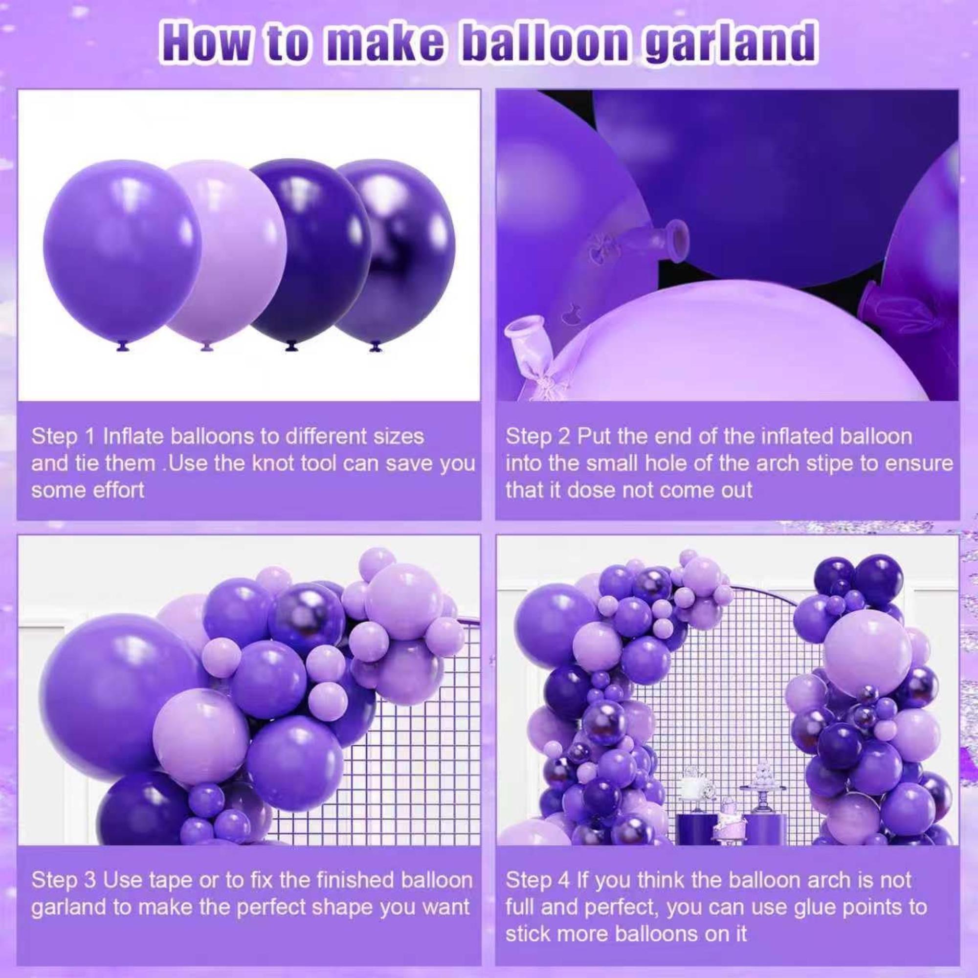 Purple Balloon Arch Kit Dark Purple Balloons Birthday Wedding Party Decor
