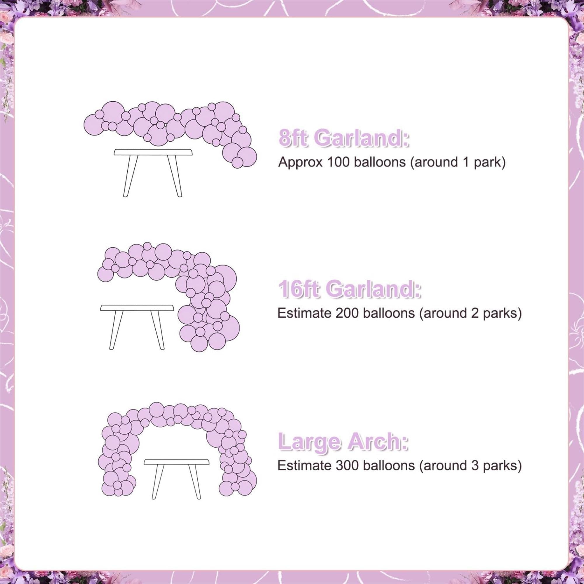 Purple Pink Balloon Arch Kit 132 Pcs Dusty Light Pink Gold Party Decor Set