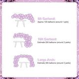 Purple Pink Balloon Arch Kit 132 Pcs Dusty Light Pink Gold Party Decor Set