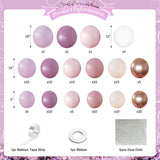 Purple Pink Balloon Arch Kit 132 Pcs Dusty Light Pink Gold Party Decor Set
