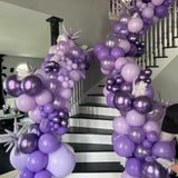 Purple Balloon Arch Kit 146 Pcs Lavender Dark Purple Princess Party Decor