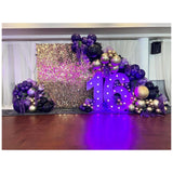 Purple Gold Balloon Arch Kit 162 Pcs Star Theme Luxury Party Decor Set