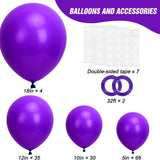 Dark Purple Balloon Arch Kit 135 Pcs Royal Purple Party Decor Set Pieces