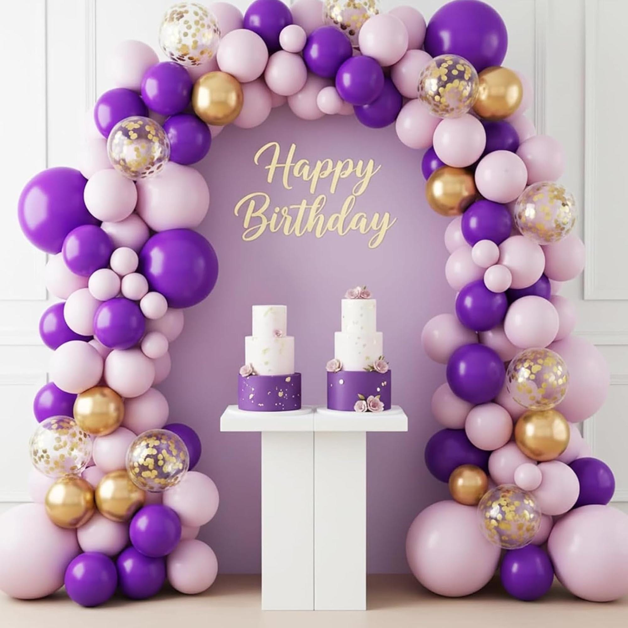 Dark Purple Balloon Arch Kit 135 Pcs Royal Purple Party Decor Set Pieces