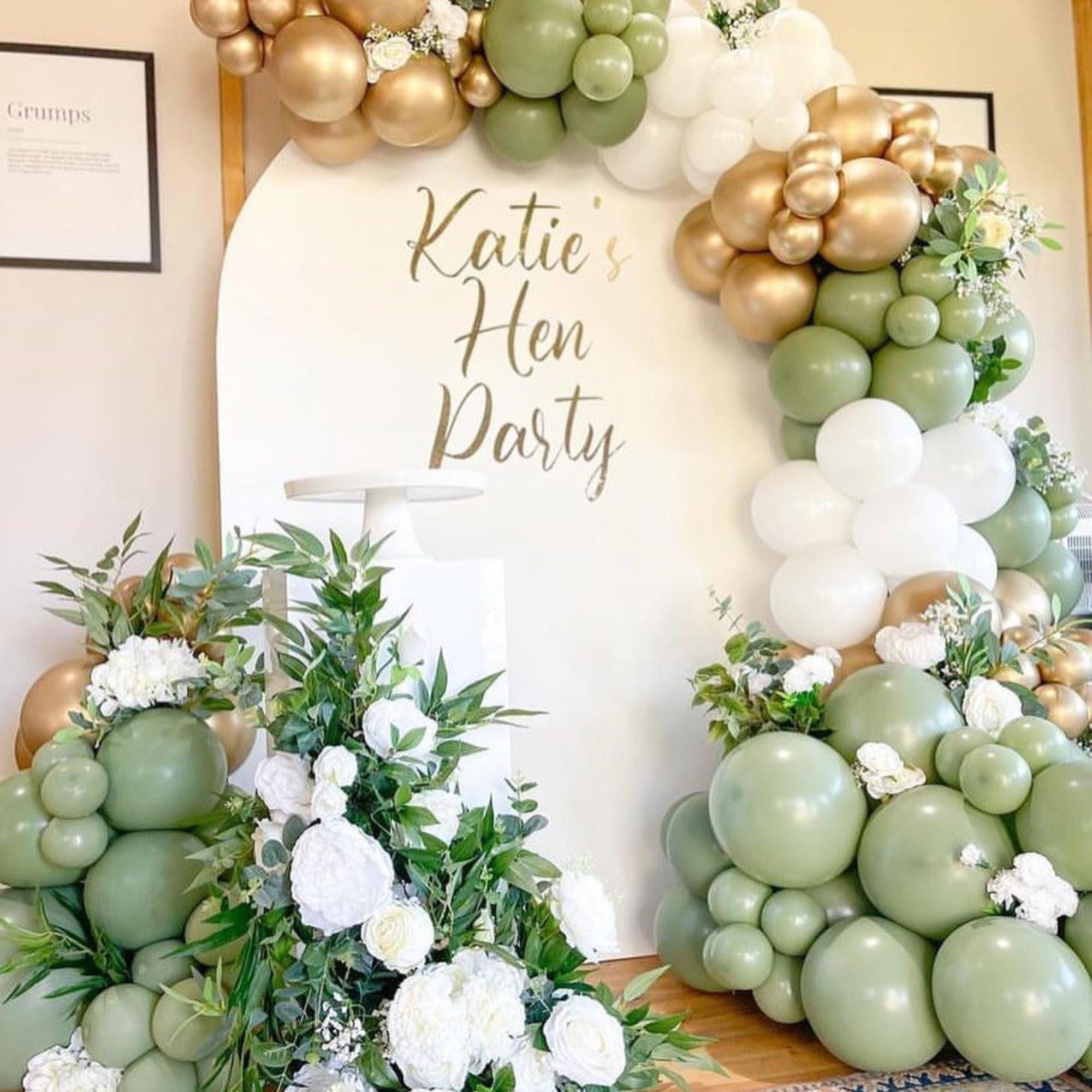 Sage Green White Gold Balloon Arch Kit 173 Pcs Party Decor Set Pieces