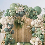Dusty Green Balloon Arch Kit 173 Pcs Woodland Wild One Party Decor Set
