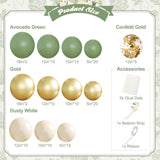 Sage Green Gold Balloon Arch Kit 134 Pcs Party Decor Set for All Events