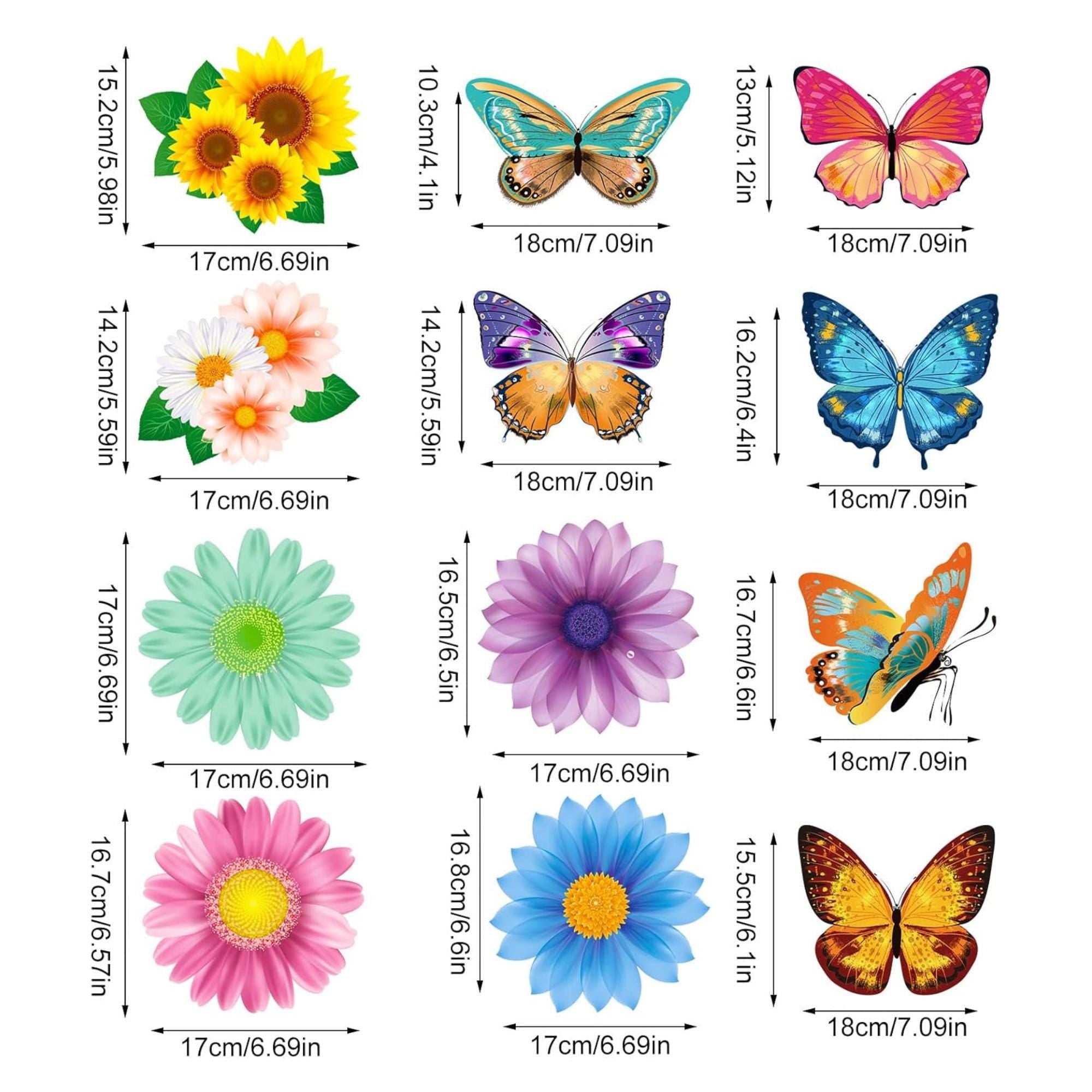 30 Pcs Flower Butterfly Hanging Swirl Decorations, Spring Summer Party Decor