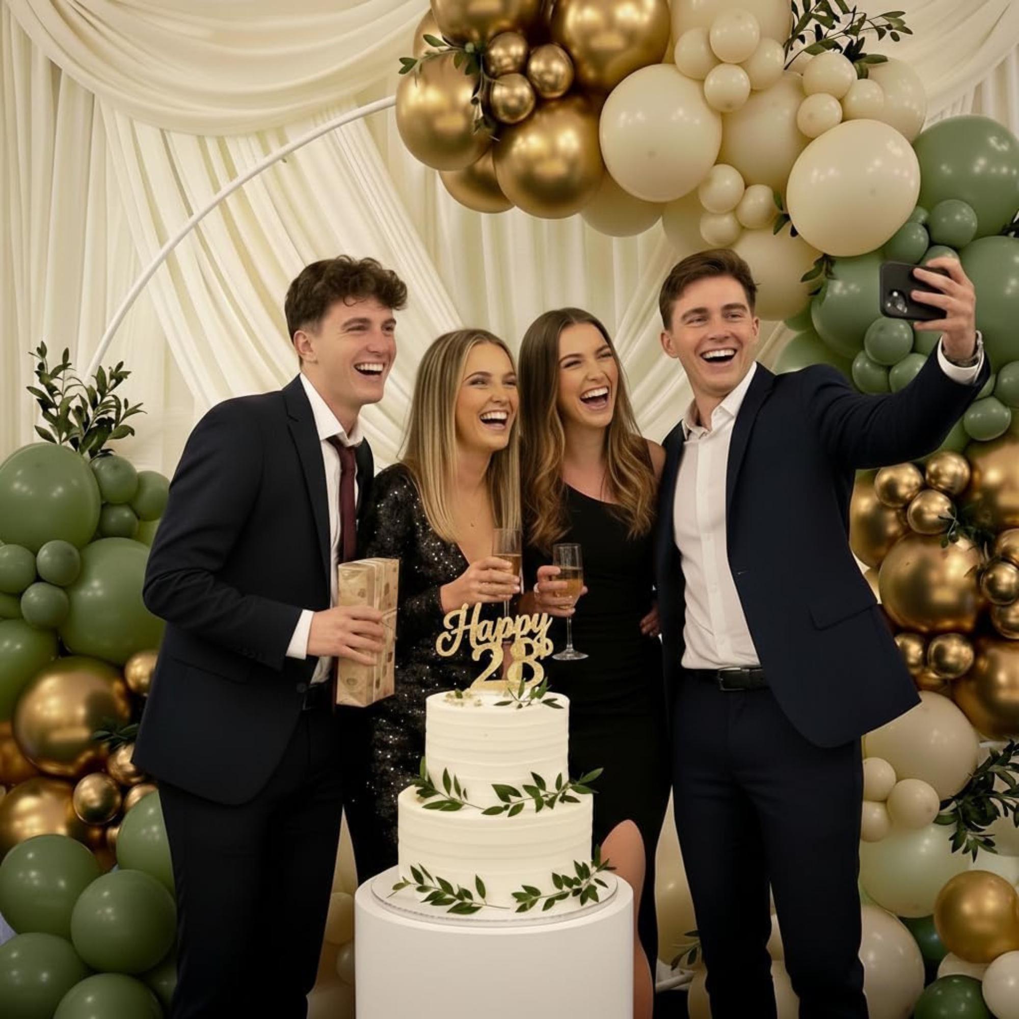 Sage Green Balloon Arch Kit Mixed Size White Sand Gold Party Decor Set