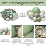 Dusty Green White Balloon Arch Kit Sage Olive Cream Balloons Party Decor
