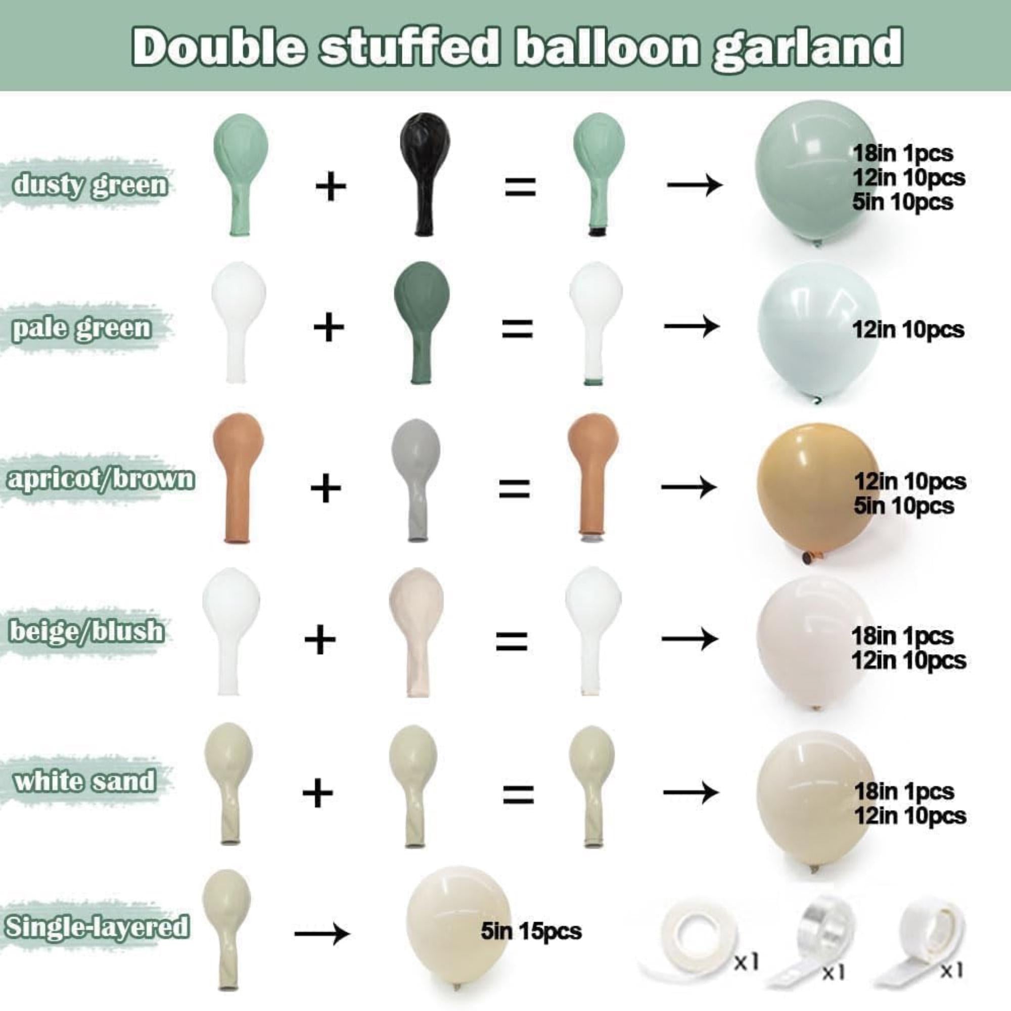 Dusty Green Tan Balloon Arch Kit Sage Brown Neutral Balloons Party Decor