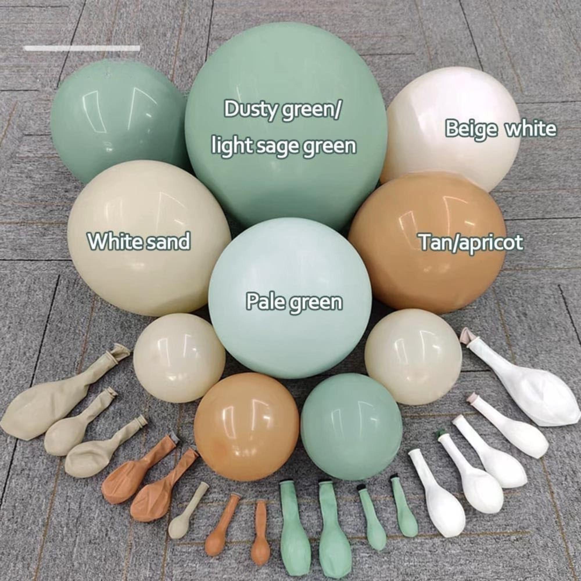 Dusty Green Tan Balloon Arch Kit Sage Brown Neutral Balloons Party Decor