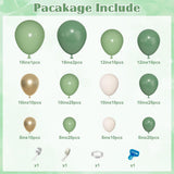 Green Balloon Arch Kit Sage White Gold Confetti Balloons Jungle Party Decor