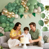 Green Balloon Arch Kit Sage White Gold Confetti Balloons Jungle Party Decor