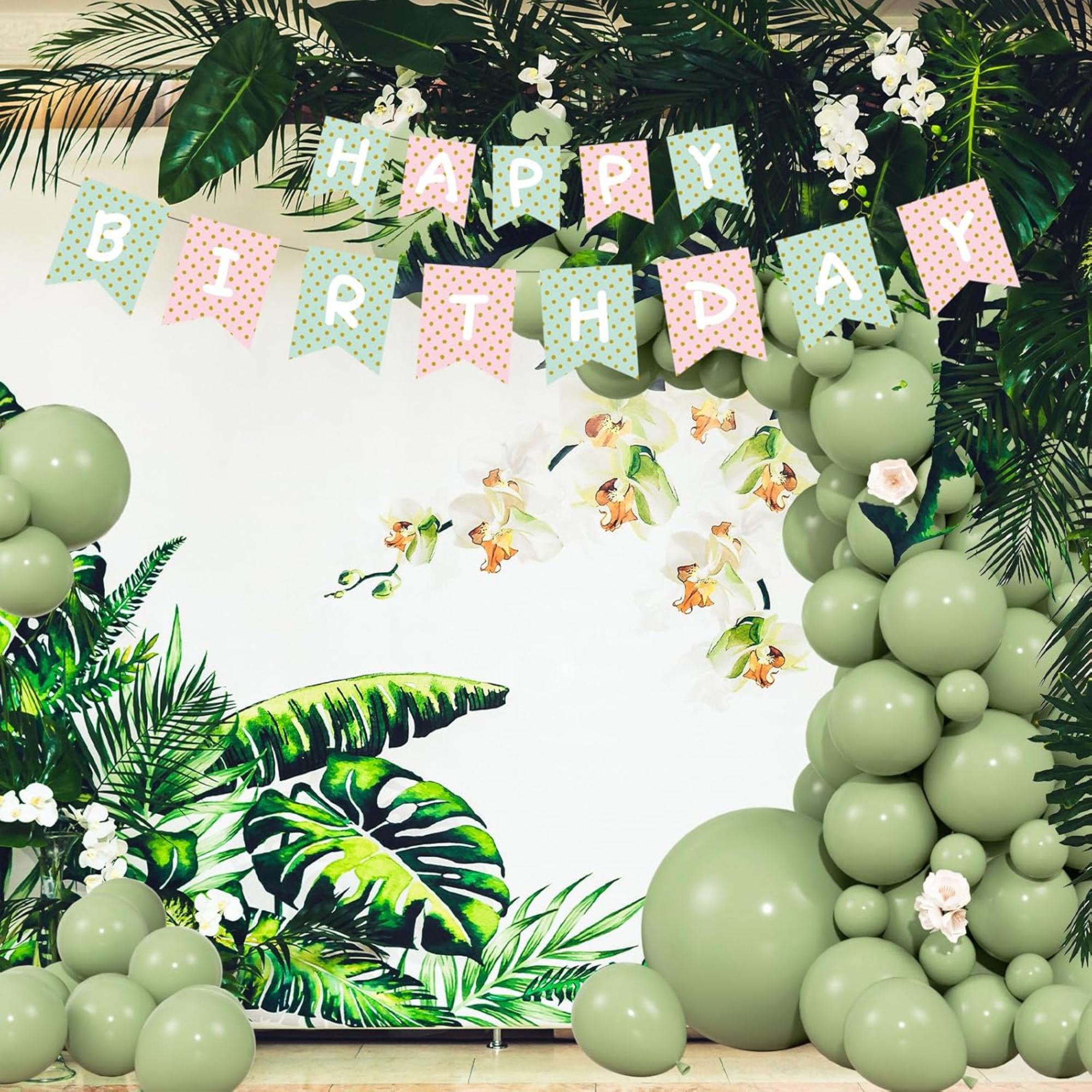 Sage Green Balloon Arch Kit: Neutral Party Decor Garland