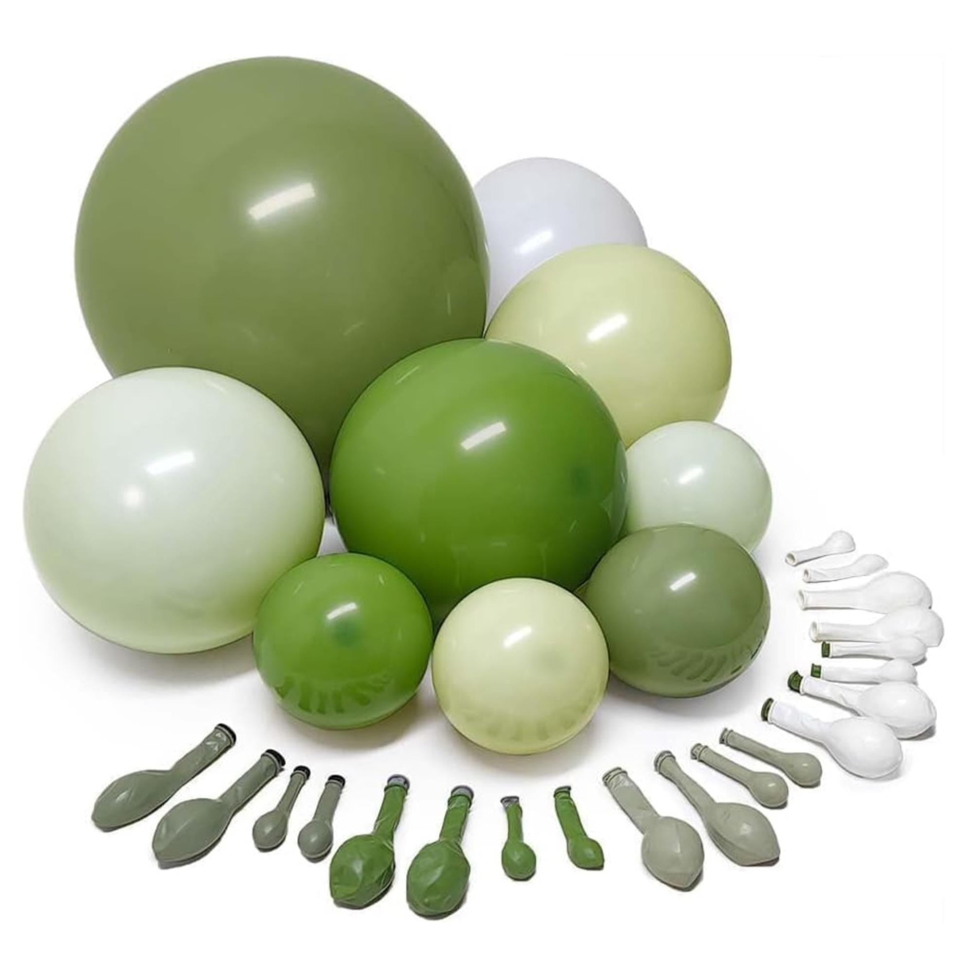 Green Balloon Arch Kit Olive Sage White Double Stuffed Party Decor Balloons