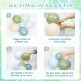 Dusty Blue Green Balloon Arch Kit 126 Pcs Sage White Party Decor Set
