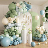 Dusty Blue Green Balloon Arch Kit 126 Pcs Sage White Party Decor Set