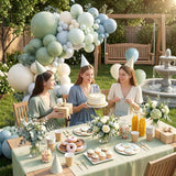 Dusty Blue Green Balloon Arch Kit 126 Pcs Sage White Party Decor Set