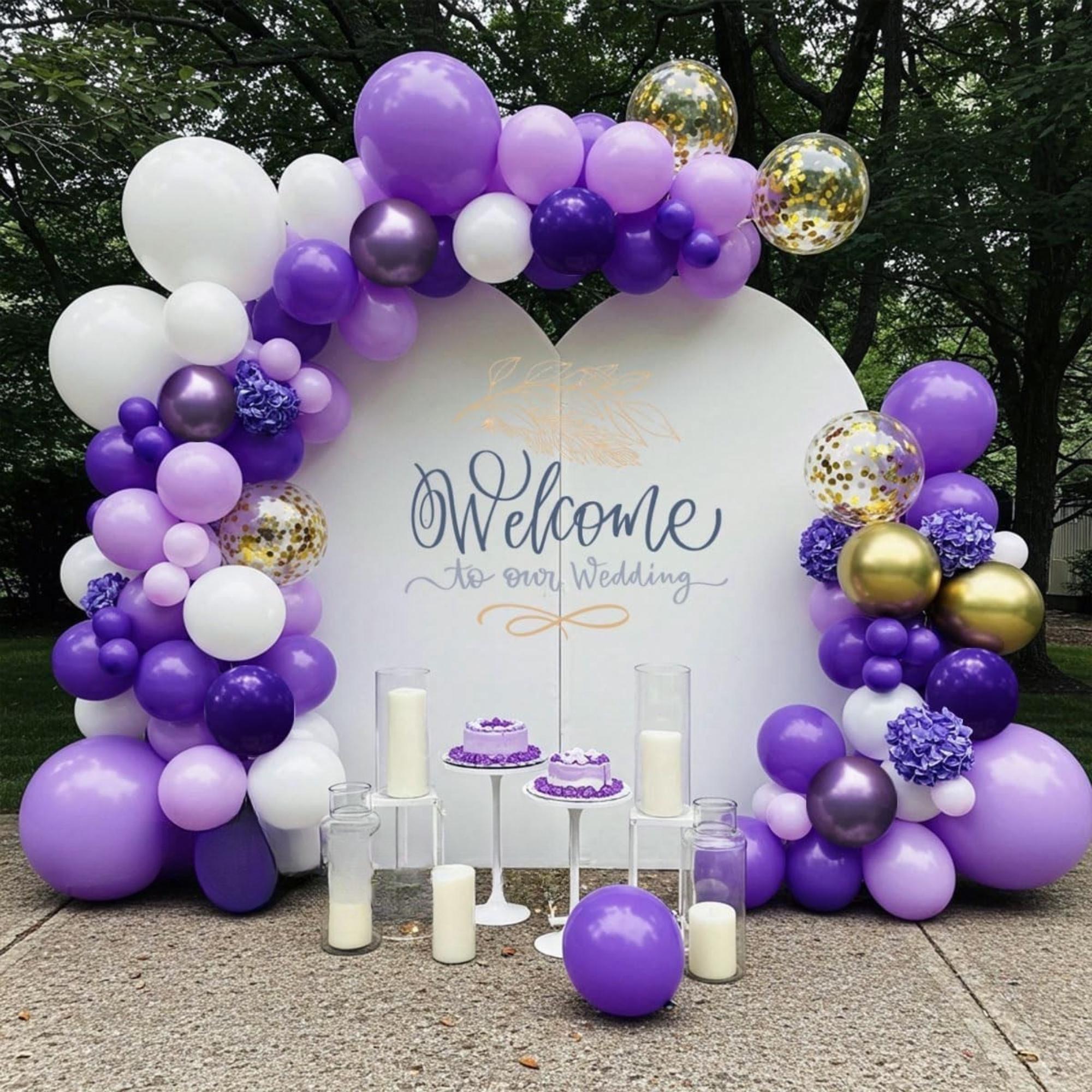 Purple Lavender Balloon Arch Kit 132 Pcs Butterfly Party Decor Set