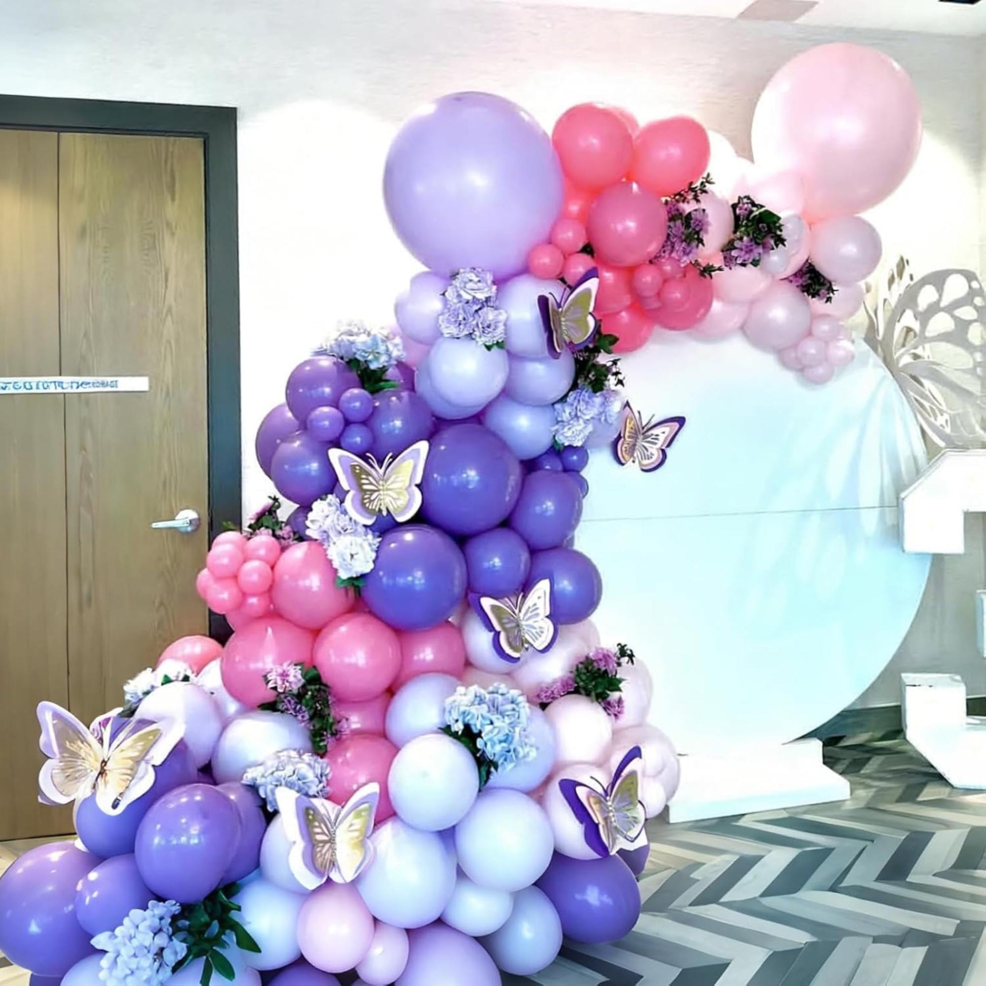 Pink Purple Balloon Arch Kit 134 Pcs Light Party Decor Set