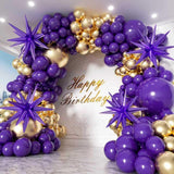 Purple Gold Balloon Arch Kit 153 Pcs Luxury Party Decor Set