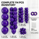 Dark Purple Balloon Arch Kit 114 Pcs Boho Party Decor Set