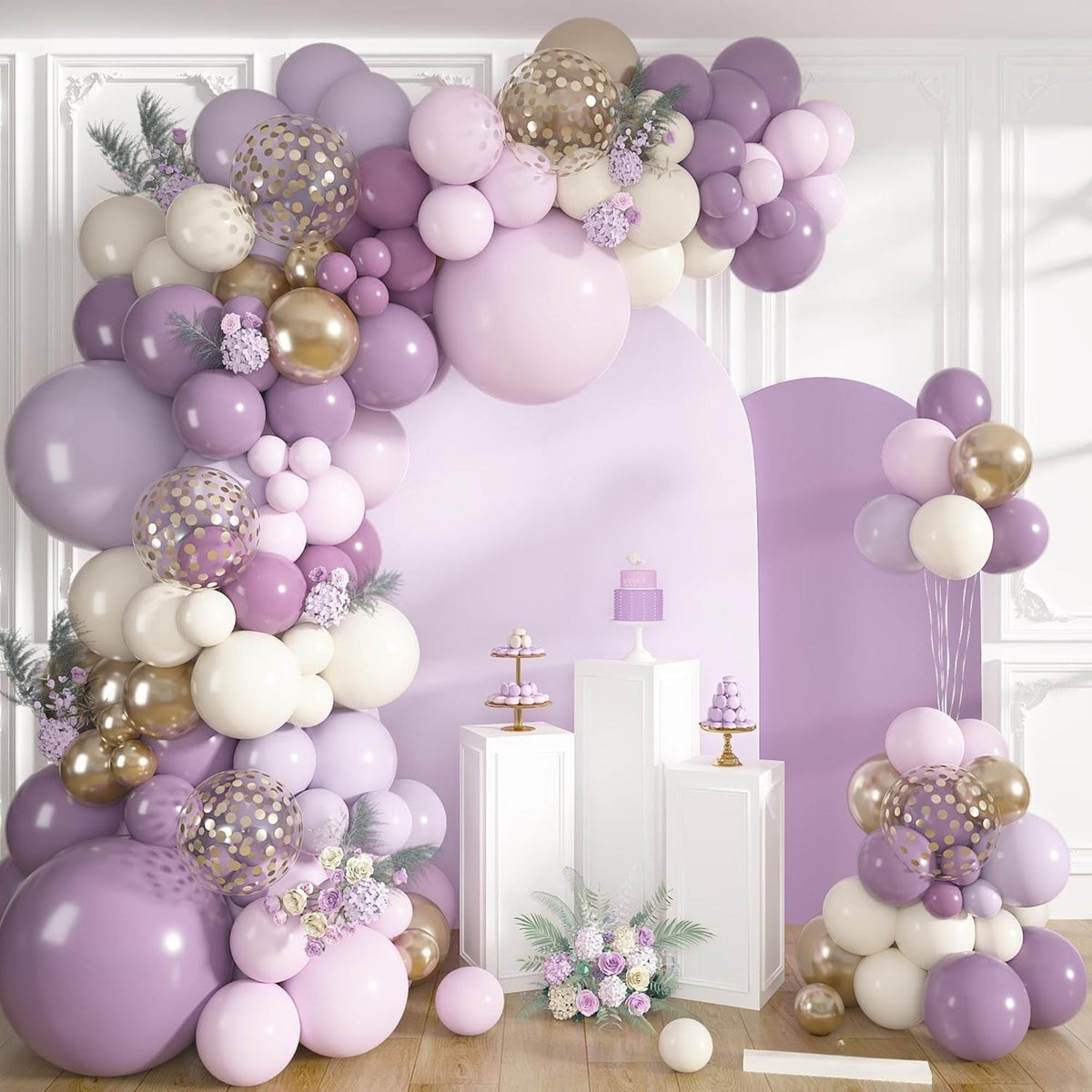 Dusty Purple Balloon Arch Kit 152 Pcs Pink Gold Party Decor Set