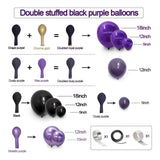 Purple Black Balloon Arch Kit Dark Lavender Party Decor Set
