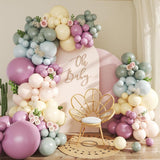 Pastel Balloon Arch Kit 124 Pcs Green Purple Yellow Party Decor Set