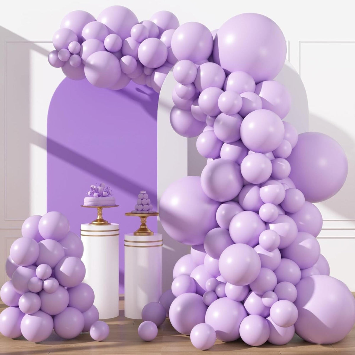 Lavender Balloon Arch Kit 153 pcs Lilac Pastel Purple Party Decor Set