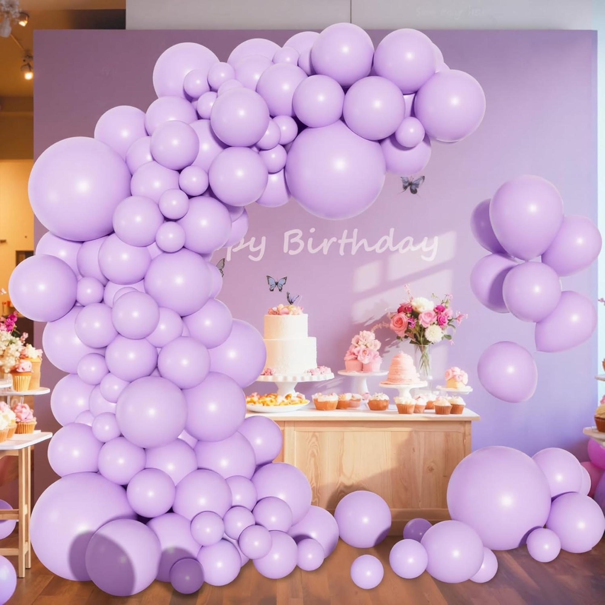 Lavender Balloon Arch Kit 153 pcs Lilac Pastel Purple Party Decor Set