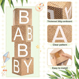 Burlap Baby Shower Centerpieces Set of 6 Rustic Flower Box Decor