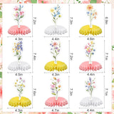 Floral Honeycomb Centerpieces Set of 9 Spring Wildflower Table Decor