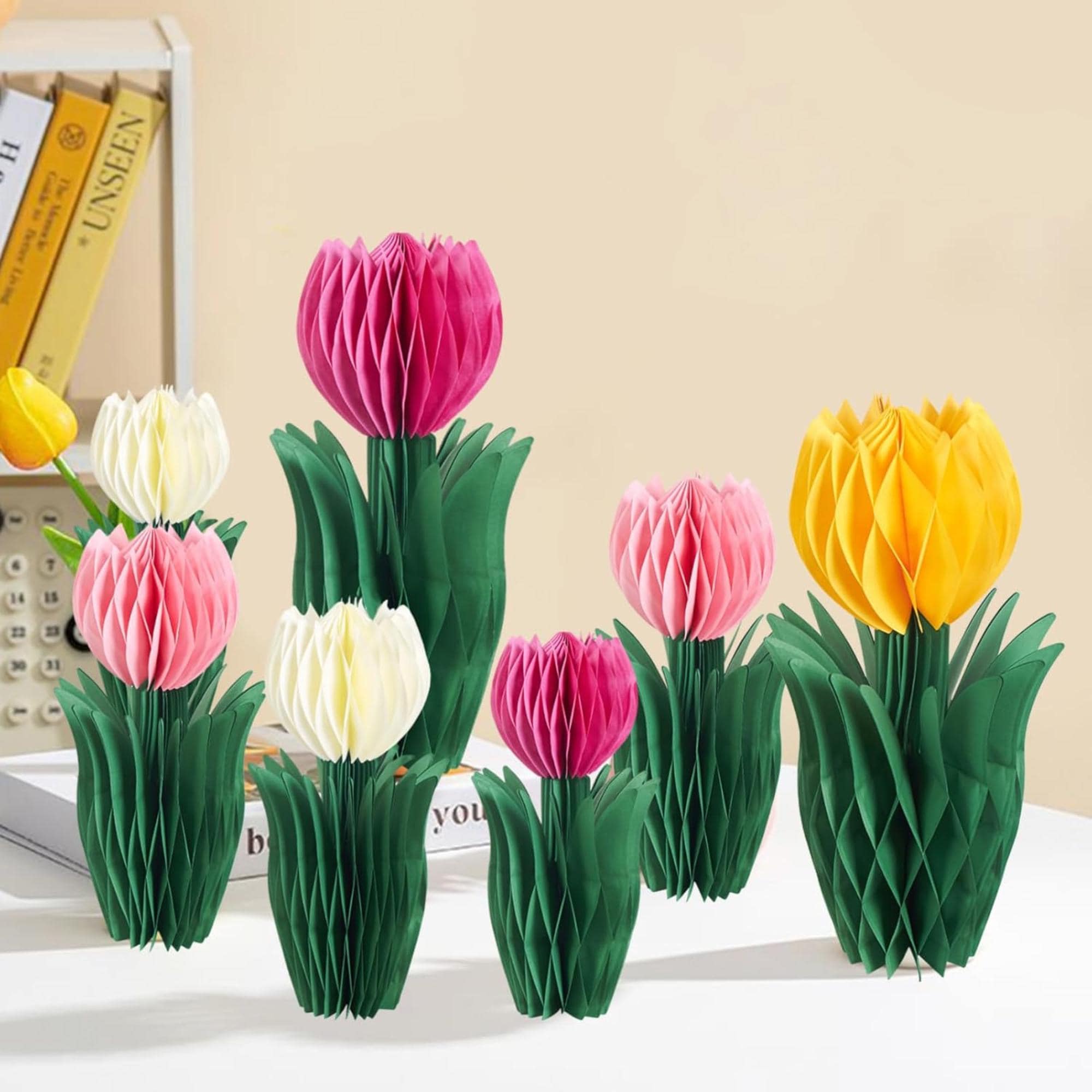 Tulip Honeycomb Centerpieces Set of 8 Spring Table Decor Home Office